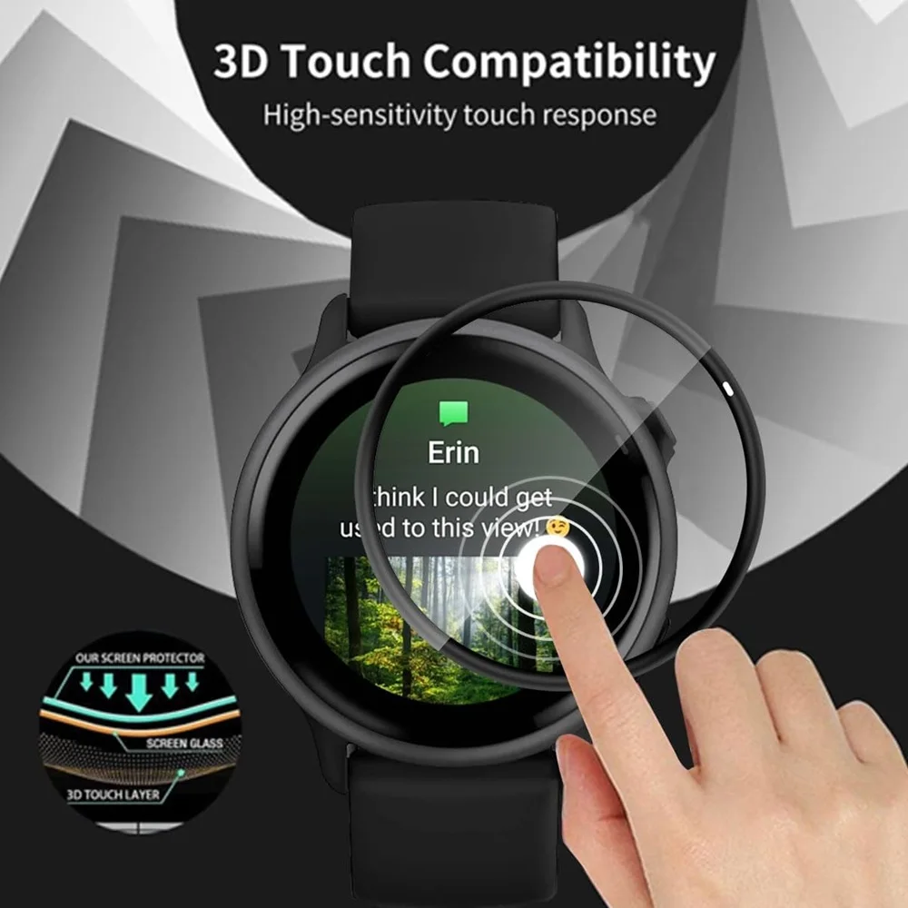 3PCS 3D Curved Edge Screen Protector for Garmin Vivoactive 6 Smart Watch Full Coverage Anti-Scratch Soft Protective Film