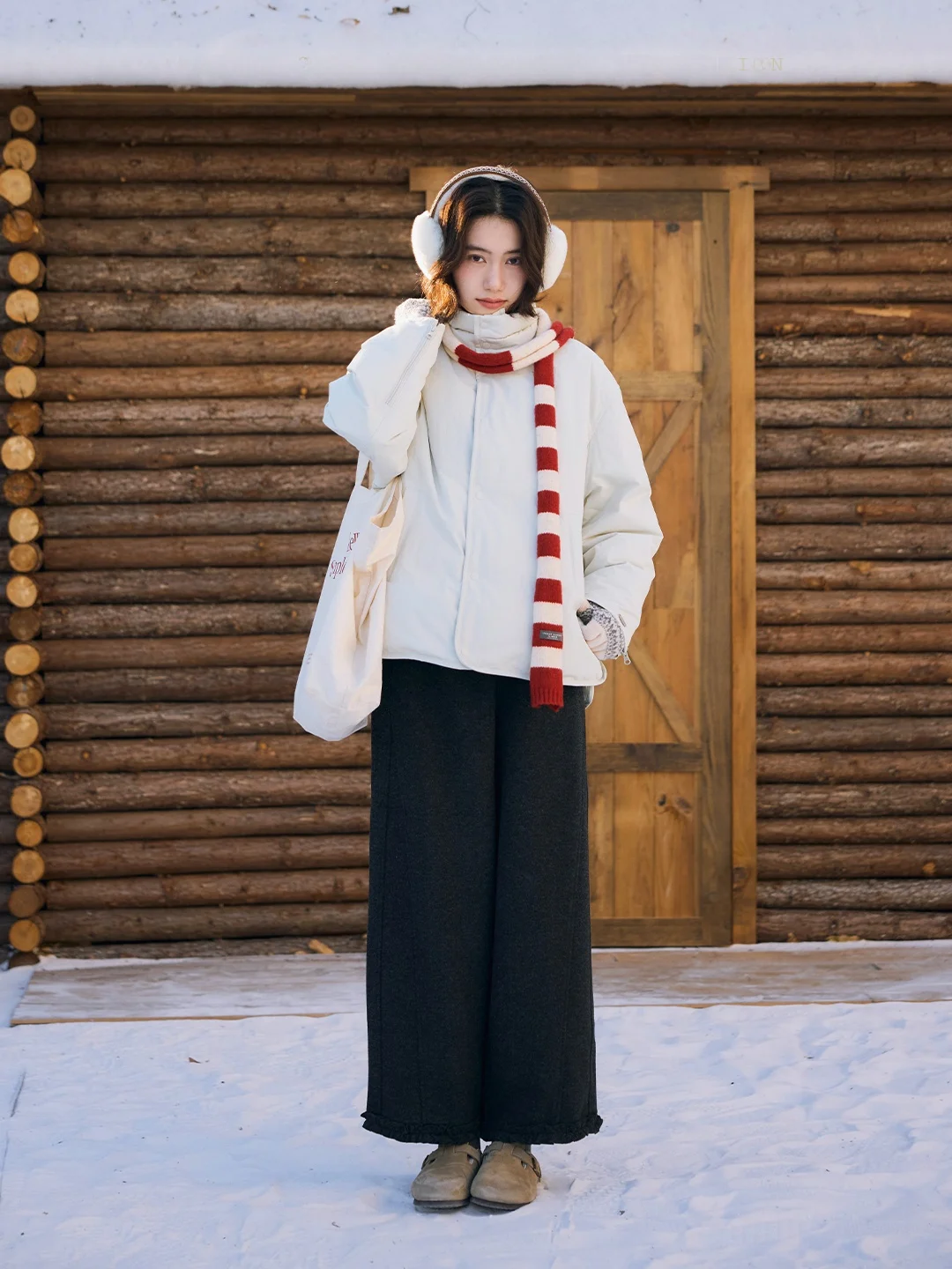 

GOOZA Японская женская зимняя куртка свободного кроя с воротником-стойкой, утепленная пухом, теплая верхняя одежда для снежной погоды