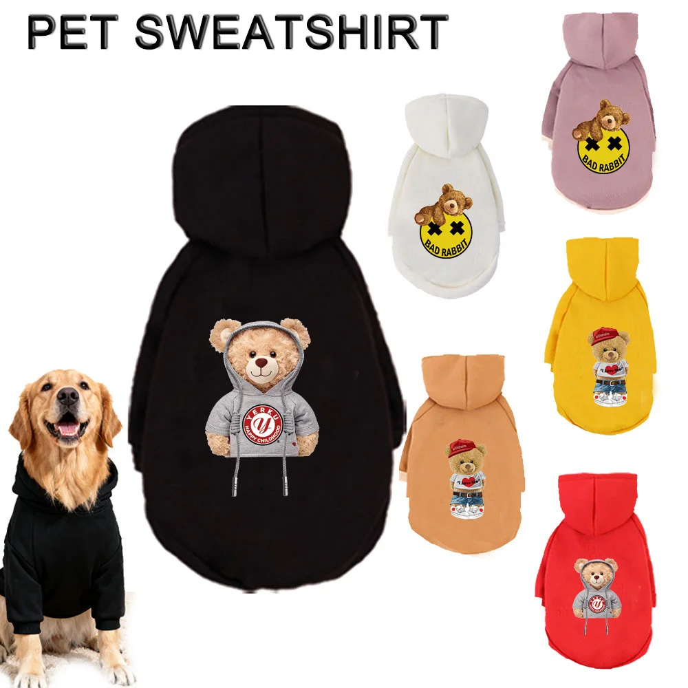 

XS-6XL Pet Hooded Sweatshirt Cats & Dogs Fashion Winter Warm Clothes Suitable for Teddy Golden Retriever cats