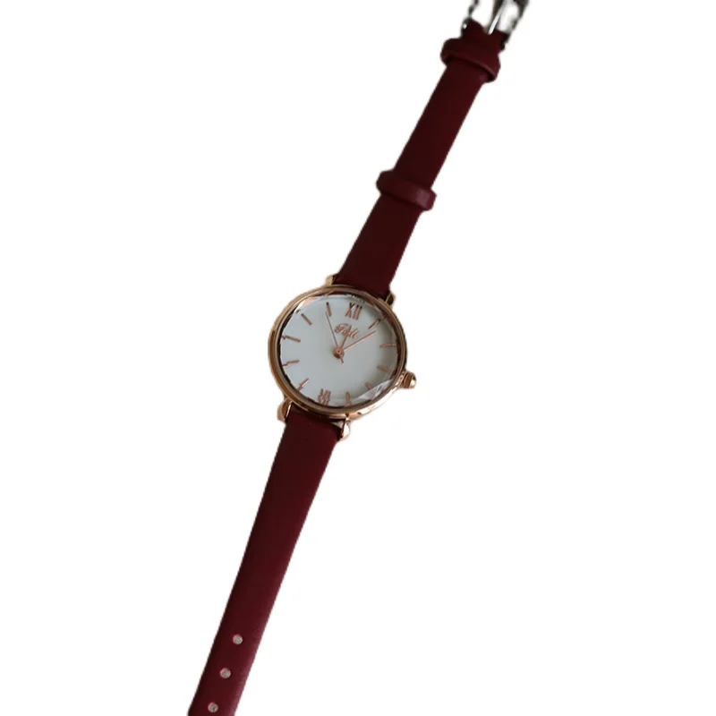 ساعة نسائية جديدة، عتيقة وأنيقة وبسيطة بمينا دائري وحزام كوارتز وحركة كوارتز ساعة يد عصرية هدية إبداعية للنساء.