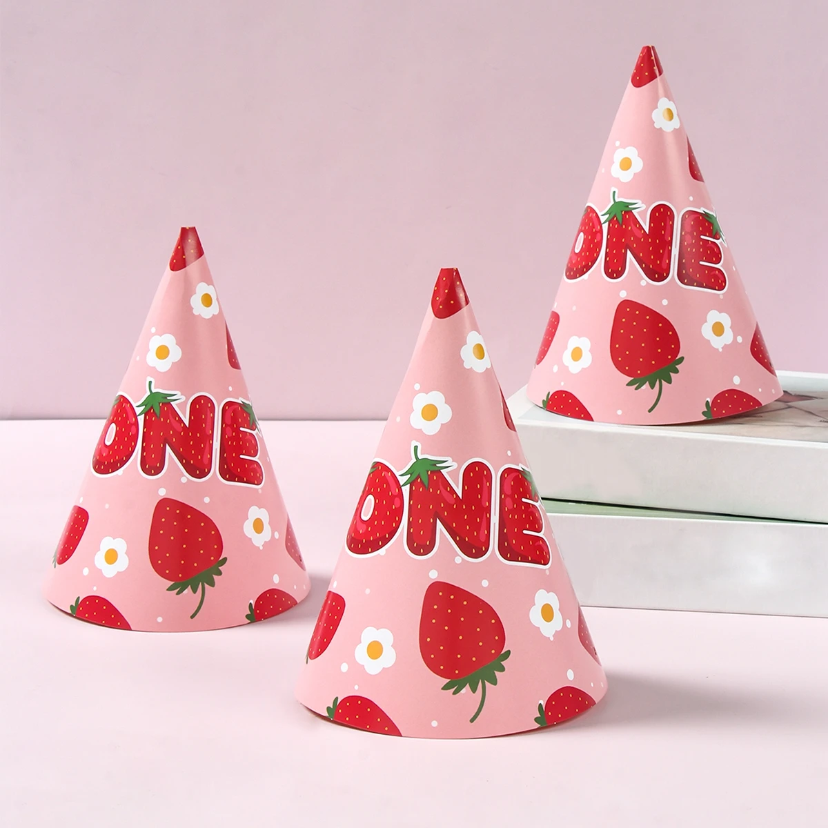 Sweet Strawberry Birthday Hat Strawberry Theme Happy One Birthday Party Decorations Kids Favors Gifts Girls Baby Shower Supplies