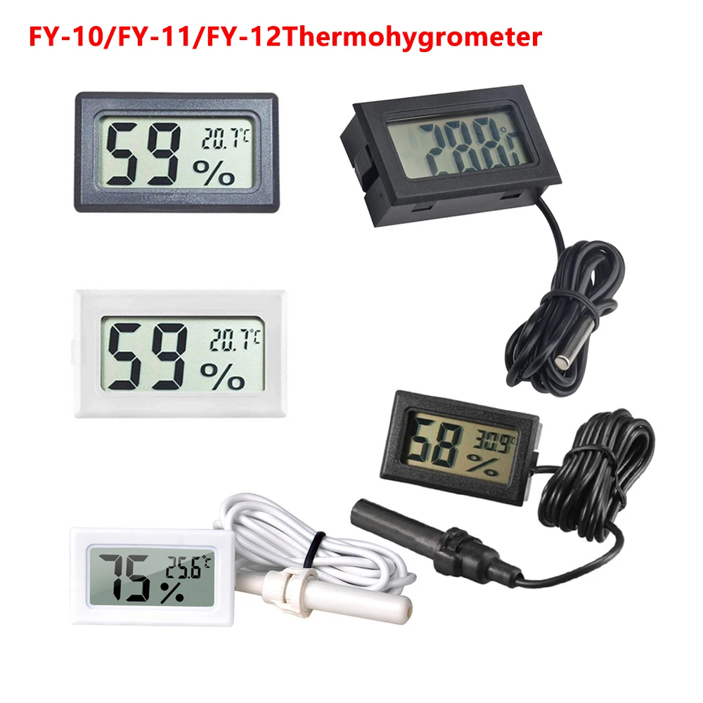 Mini Digital LCD Indoor Temperature Humidity Sensor Humidity Meter Thermometer Hygrometer Gauge For Fish Tank Car Accessories
