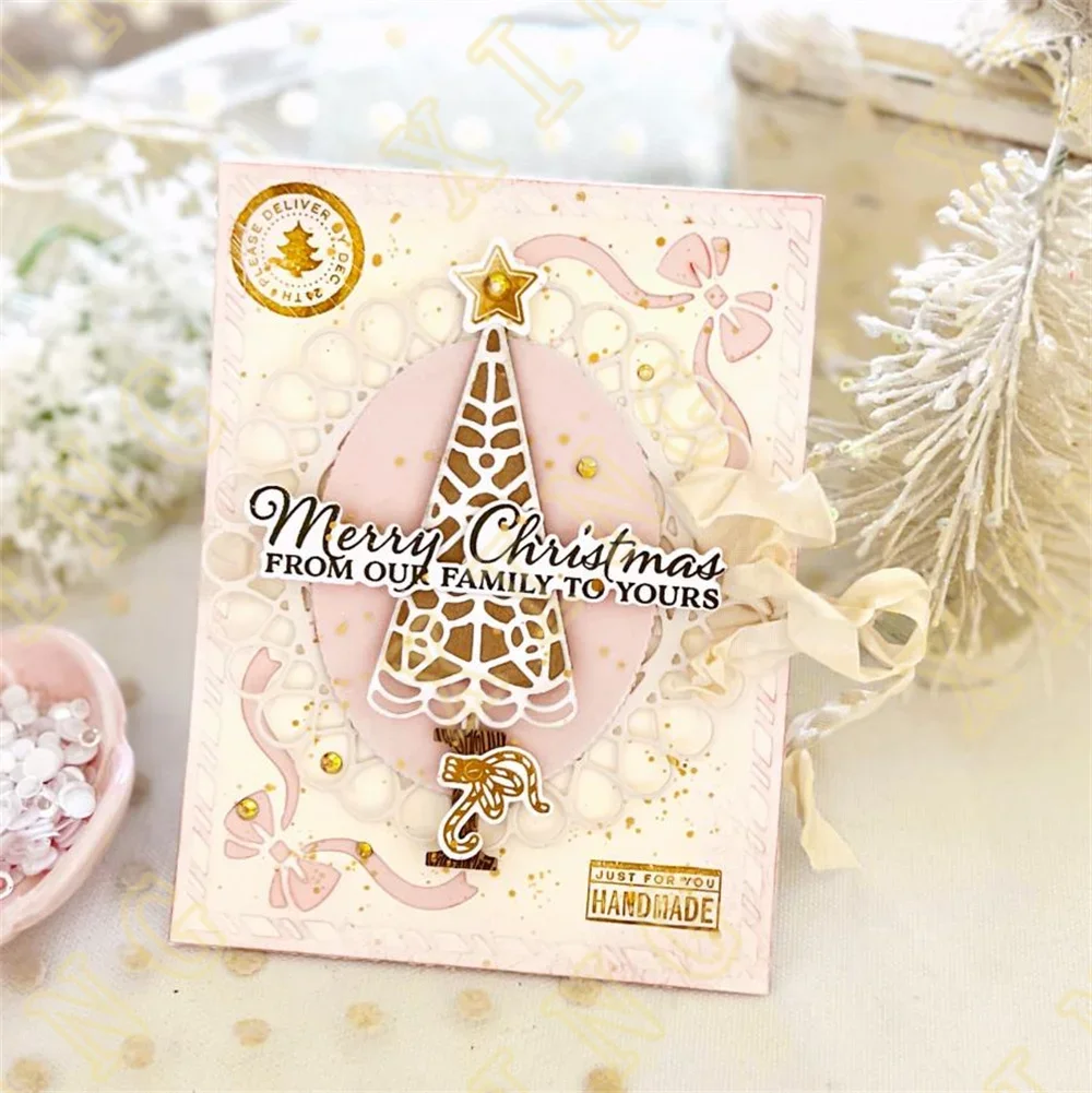 New Christmas Sentiments Build-A-Stocking Cutting Dies Stamps Stencil Hot Foil Scrapbooking Album Decoration Craft for DIY Card