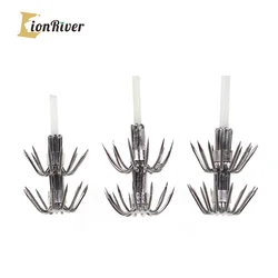 LIONRIVER 20Pcs Luminous Squid Lure Dual-layer Cuttlefish octopus Jig Hook Hard Baits Night Fishing Lure DIY Making Tool Tackle