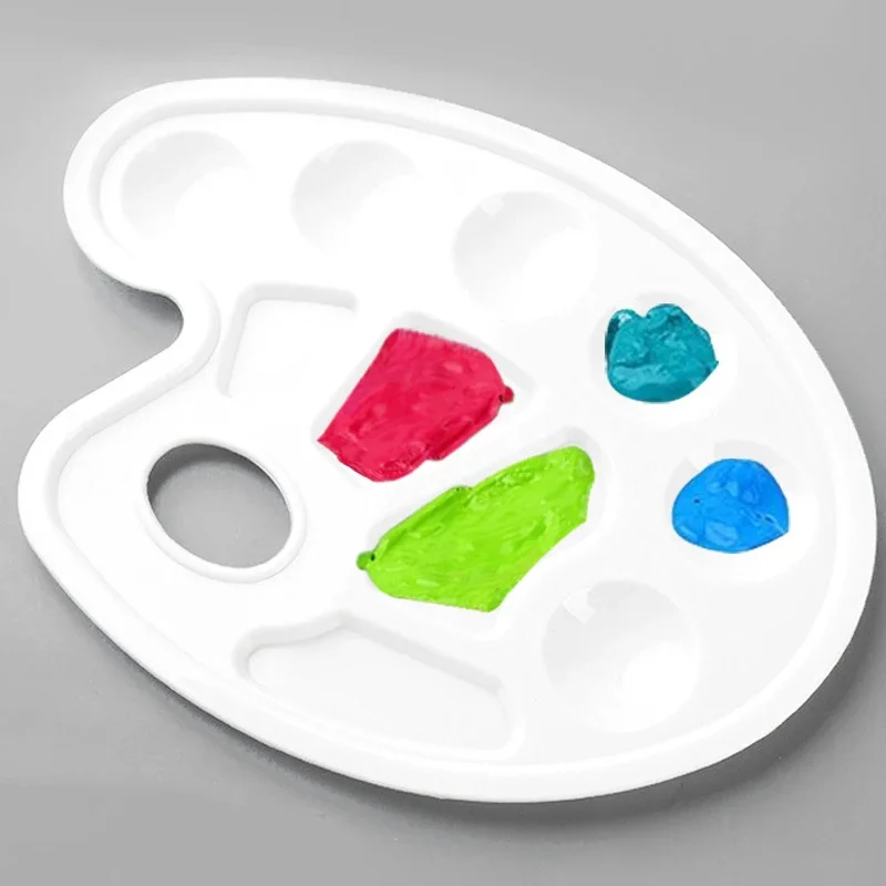 

4 шт., палитры овальных лотков для краски с отверстием для большого пальца для студентов, для рукоделия, для рисования или дня рождения, вечеринки