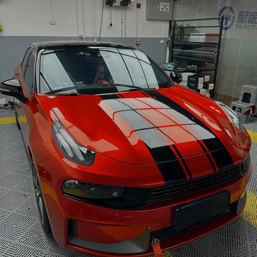

Metal Paint Red Car Wrapping Vinyl Film Car Sticker Color Change Film PET Bubble Free Decals PVC Sticker Car Accessories