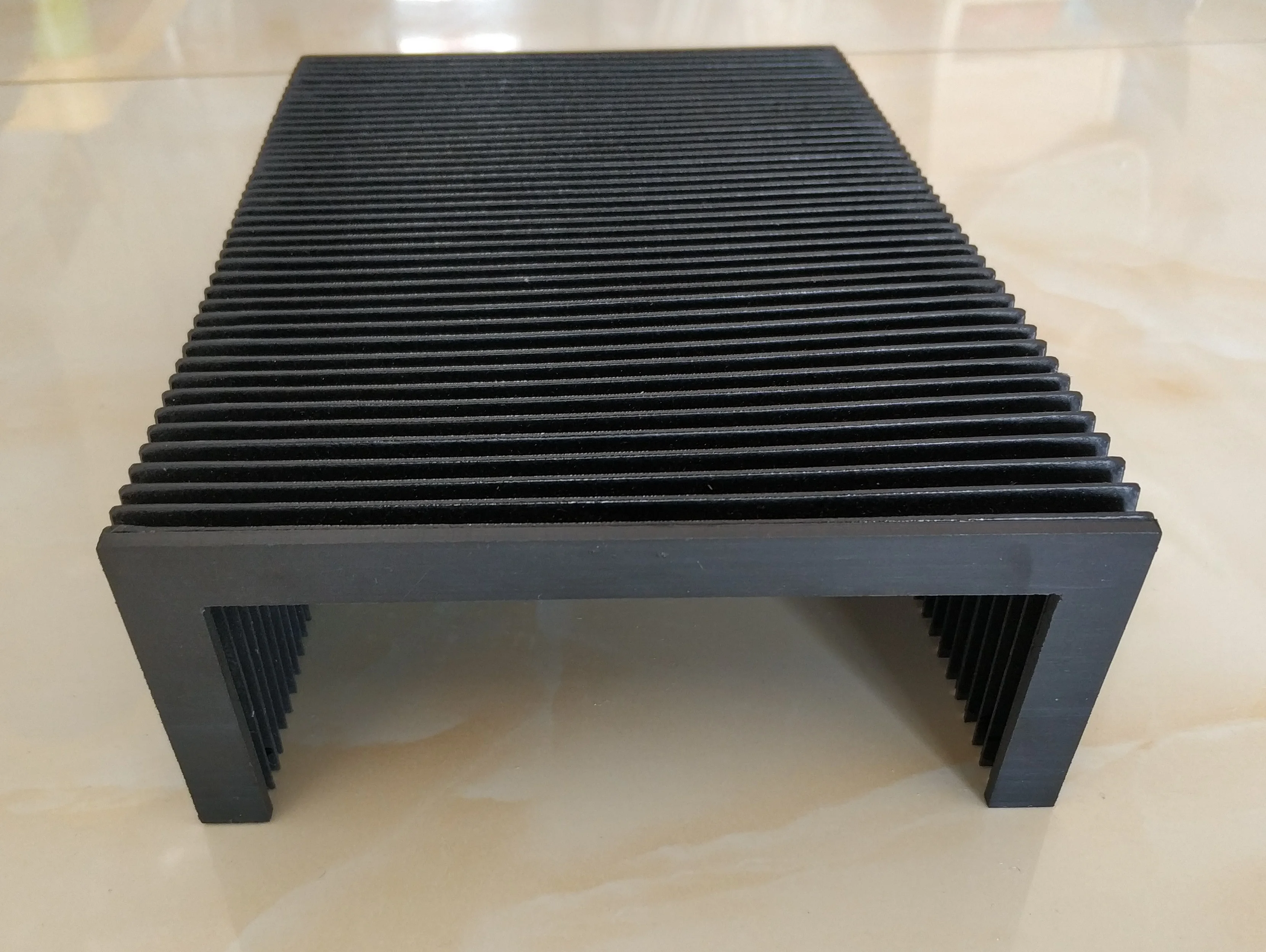 Accordion bellows harmonic cover for CNC machine , inner 255mm x 85mm,outer 320mm x 115mm, Lmax 2000mm,QTY: 2 pcs