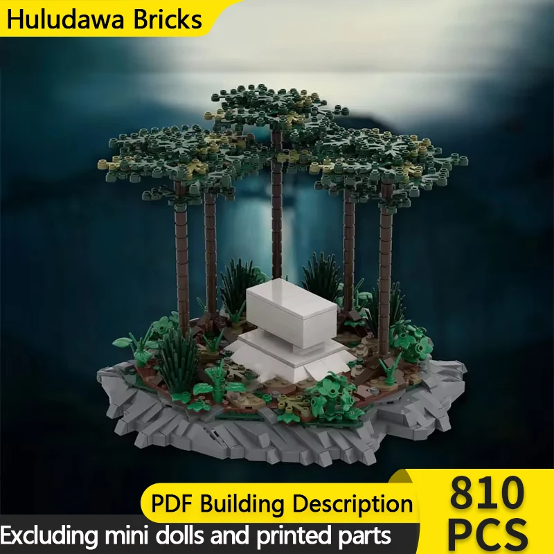 Street View Model MOC Building Bricks White Cemetery In The Forest Modular Technology Gifts Holiday Assemble Children Toys Suit