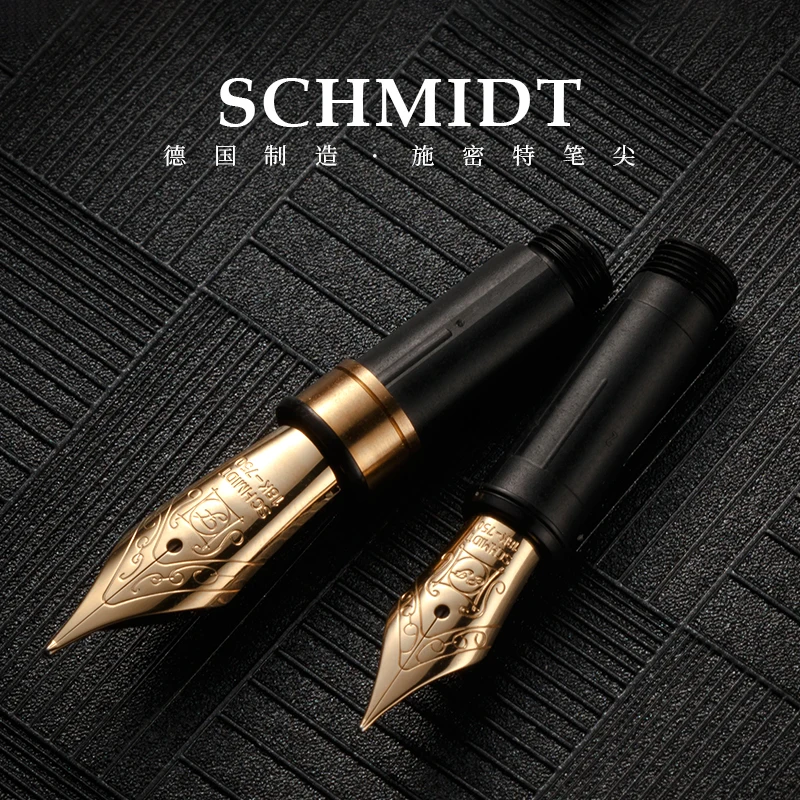 SCHMIDT German No. 5 26 Mm No.6 35mm EF/F/M 0.38/0.5/0.7MM Nib Golden Silver Tip Fountain Pen School Supplies Writing Pen Refill