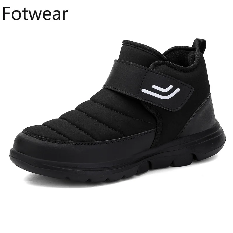 Winter Men Snow Boots Big Size 36-46 Ankle Boots Warm Plush Outdoor Male Casual Shoes Long Fur Winter Mens Sneakers Unisex Tenis