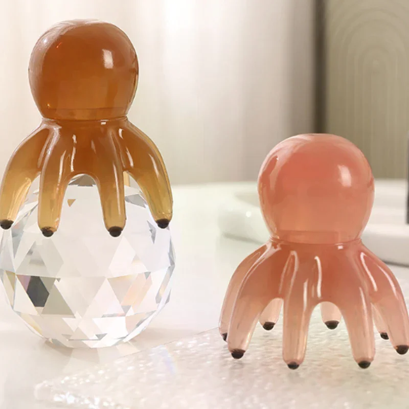 

Jade Octopus Comb Scalp Gua Sha Resin Device 8Claws Therapy Relaxation Tool Portable Hair Care BodyMassage