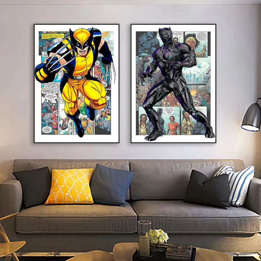 Venom Comic Art Poster Deadpool Wolverine Disney Canvas Painting Superhero Prints Spider Man Hulk Wall Art Nursery Decoration