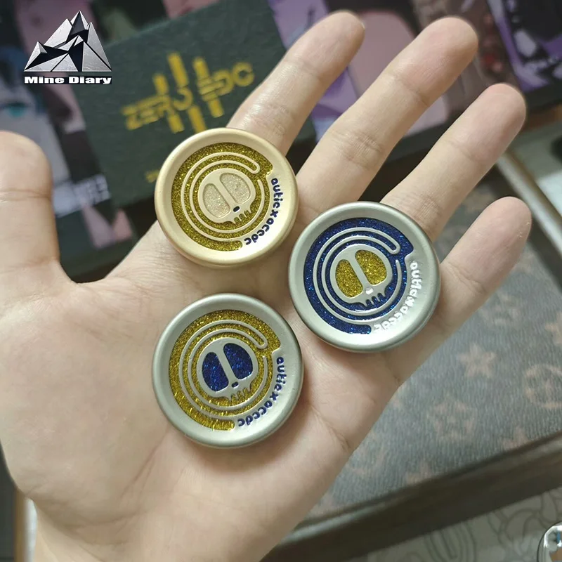 Novel Devil Milk Cap Magnetic Tactile Coin EDC Fingertip Gyroscope ADHD Concentration Tool Stress Relieving Anti Anxiety Toy