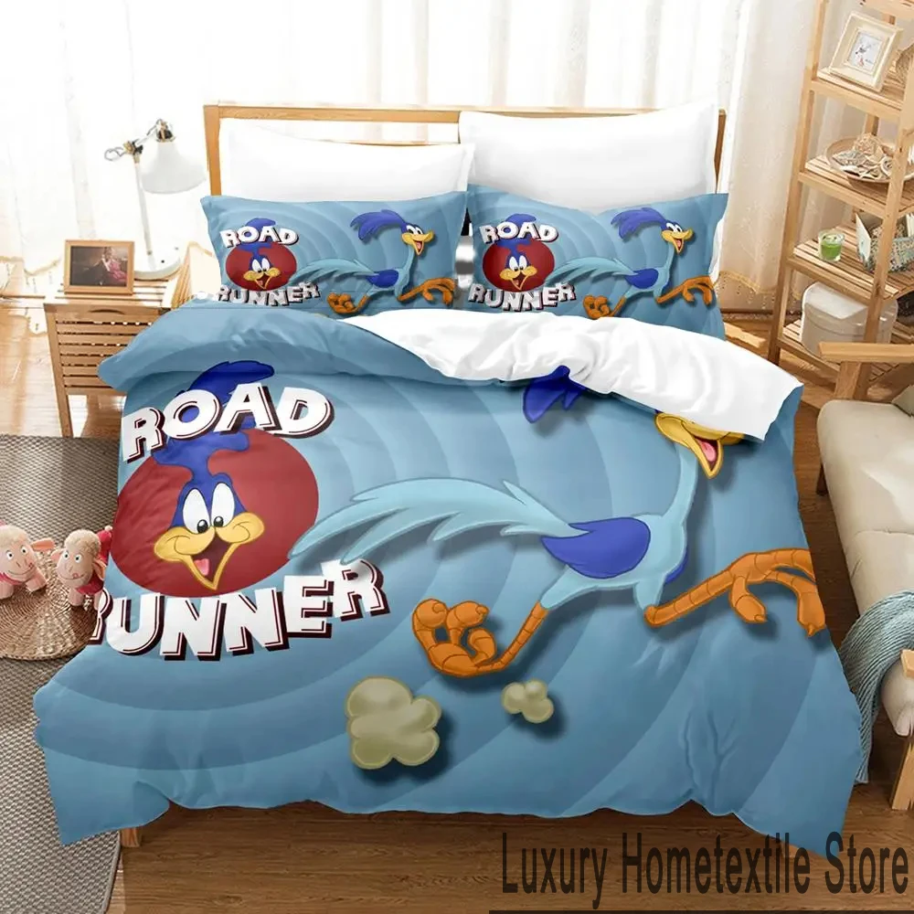 3D Print Cartoon Wile E Coyote Road Runne Bedding Set Boys Girls Twin Queen King Size Duvet Cover Pillowcase Bed boys Adult