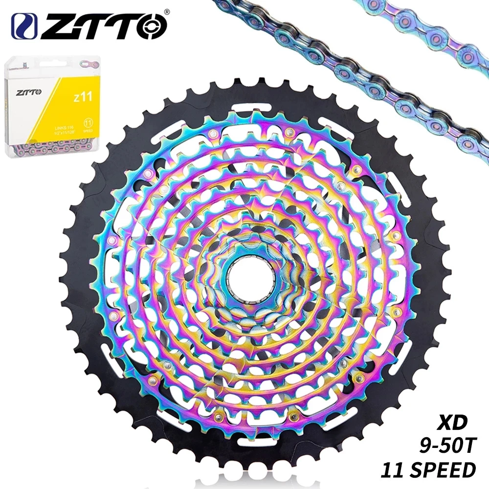 

ZTTO MTB Bicycle 11 Speed 9-50T Cassette XD Ultimate Rainbow Steel Durable Sprocket Freewheel Ultralight 11s 9T-50T k7 9T to 50T