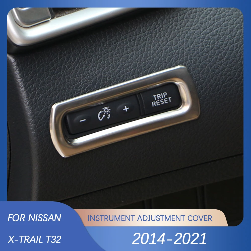 Car Instrument Adjustment Trip Reset Button Panel Cover Trim Sticker for Nissan X-Trail Xtrail T32 2014 - 2021 Accessories