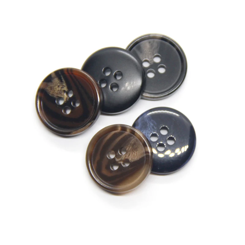 15-25mm Imitation Horn Coat Black Buttons For Clothing Mens Suit Sweater Classical Decor Handmade resin Accessories Wholesale