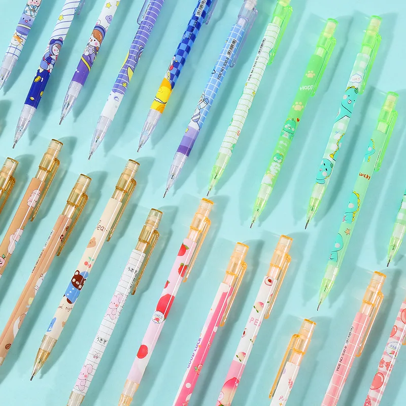 72 pcs/lot Kawaii Dinosaur Bear Mechanical Pencil Cute 0.5mm Student Automatic Pen For Kid School Office Supply