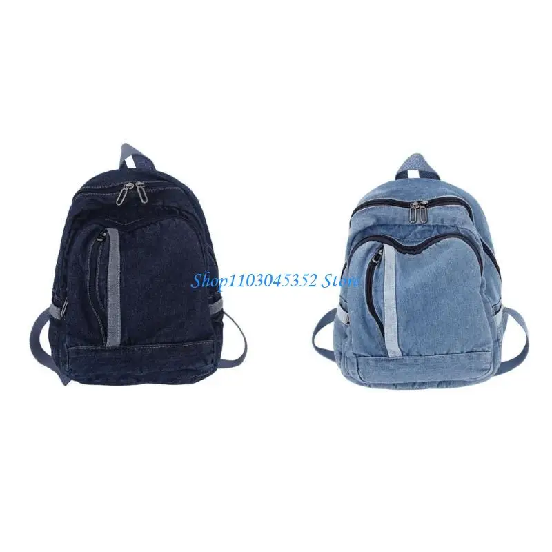 

A3PE All-match Rucksack Daypack Double Shoulder School Bag Blue Jean Backpack Schoolbag for Women Girls Shopping
