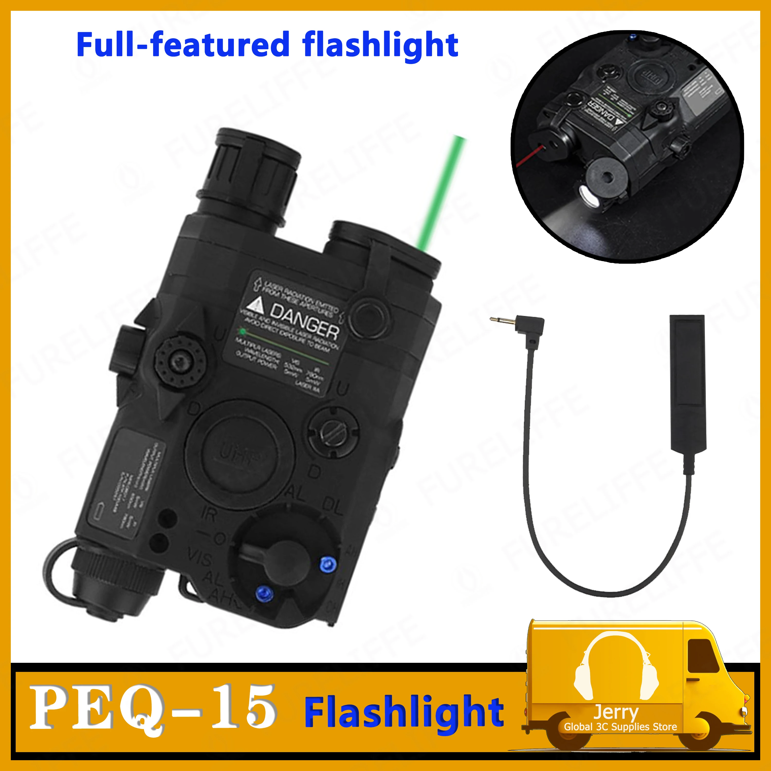 Original PEQ-15full-featured simulierte taktische Aktivität Licht Infrarot Illuminator Infrarot-Laser und sichtbarer Laser drei Modi