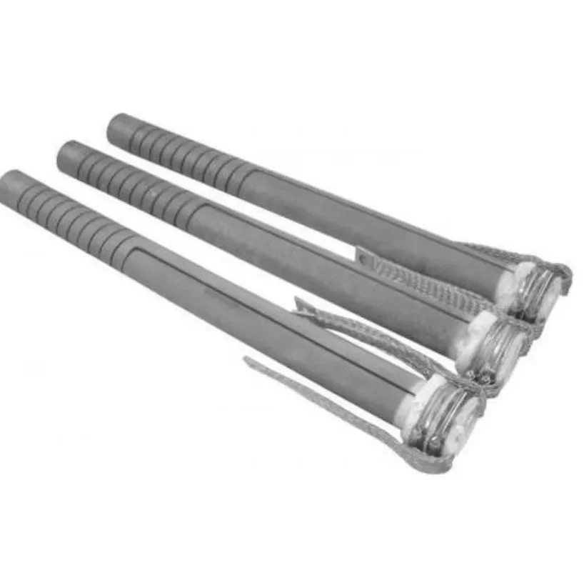 3 Phase Single Spiral Silicon Carbide Sic Rod Heater Heating Element Cold zone 300mm, hot zone 400mm, diameter 25mm, each 6kw