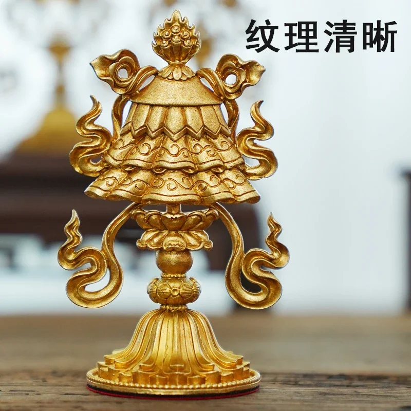 Brass craft household offerings, eight auspicious ornaments, Buddha statue combination, 11cm large ornament