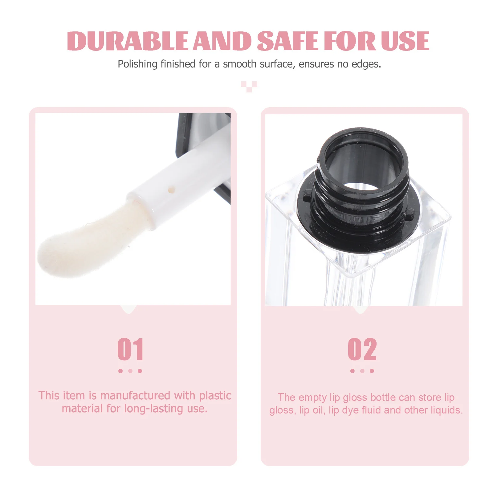 12 Uds. Tubos pequeños de bálsamo labial, contenedores vacíos transparentes rellenables para brillo de labios, almacenamiento de maquillaje DIY portátil, herramientas de cosméticos para mujeres