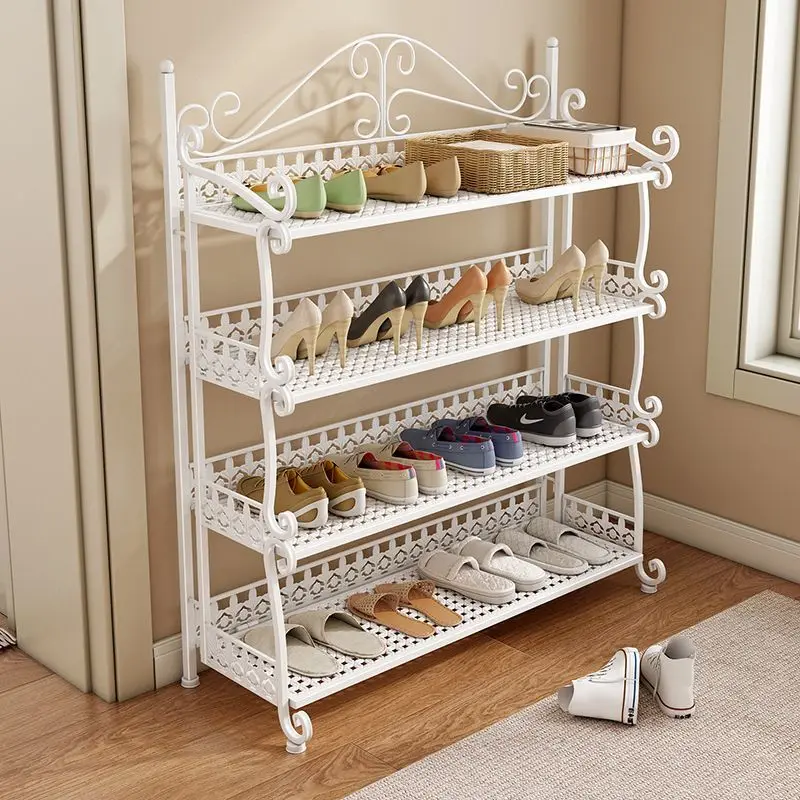 custom. [45% Repurchase Rate] Entryway Shoe Rack Hot-Selling Iron Art Shoe Cabinet Style Simple Storage Shoe Rack Home Mul