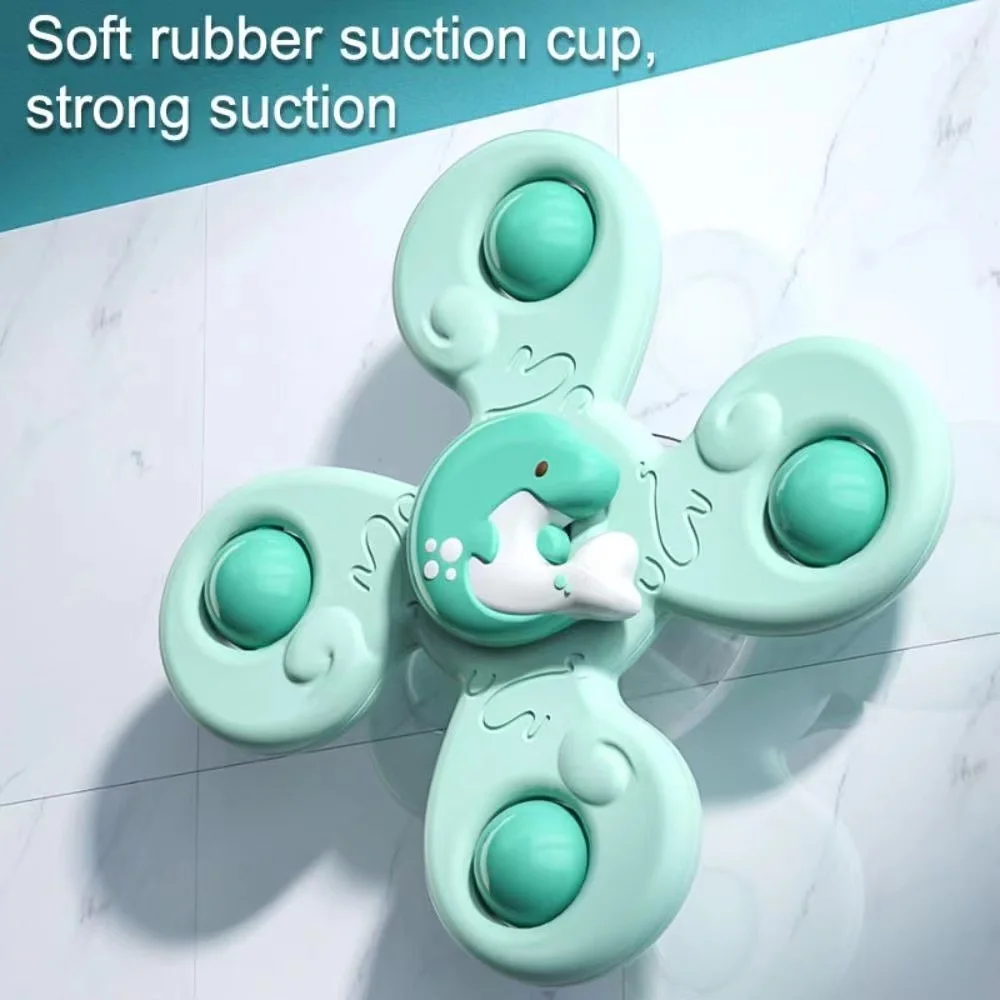 3Pcs/Set Baby Bath Toys Funny Bathing Sucker Spinner Suction Cup Cartoon Rattles Fidget Educational Toys For Children Boys