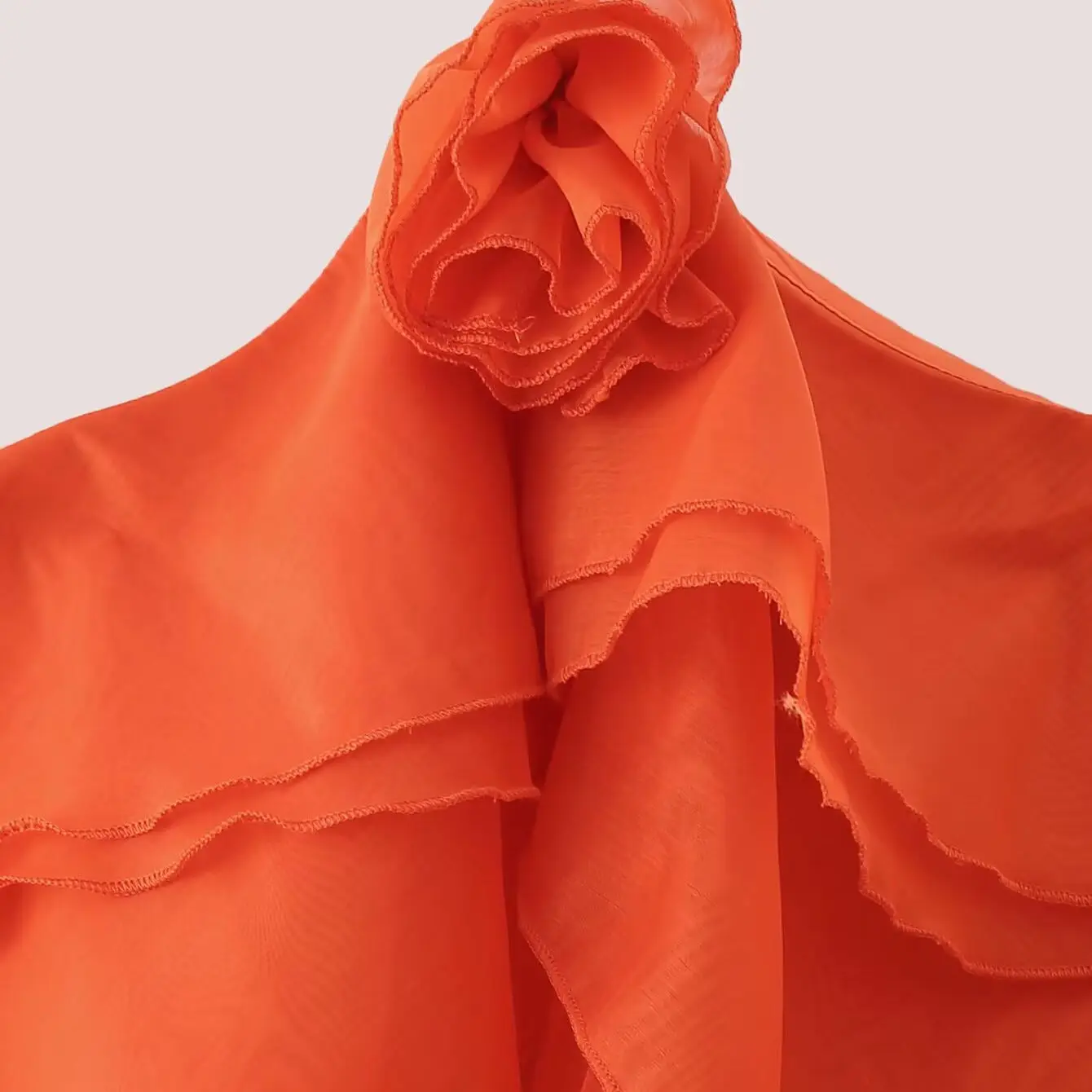 Vestido F com Decoração Floral em Camadas 3D, Novo Estilo de Primavera, Saia em Camadas de Cintura Alta, Fibra de Poli...