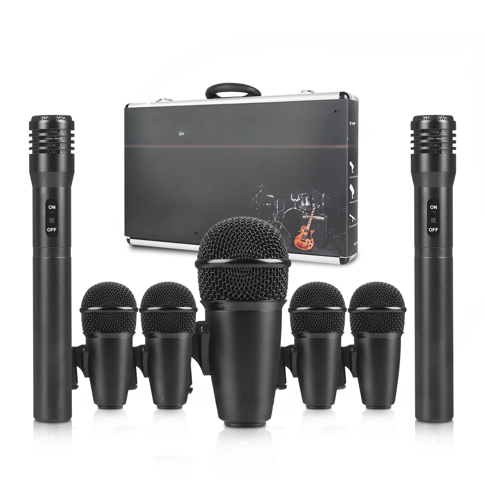 

Professional Metal Drum Set Band Drum Set Microphone Instrument Stage