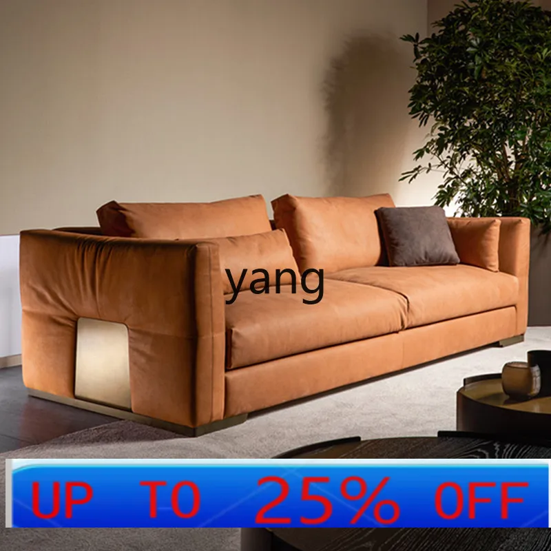 

LH Nordic light luxury new metal leather fabric double three-person corner multi-person sofa