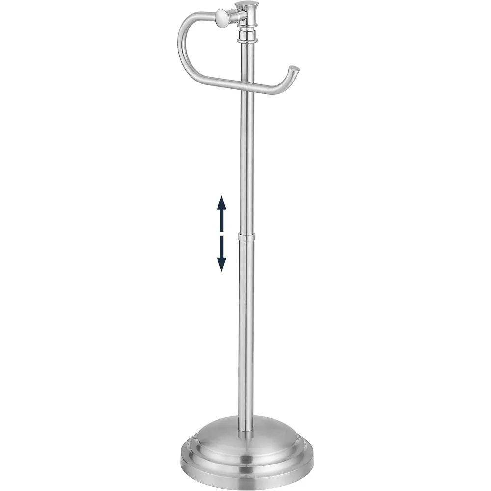 

Adjustable Stainless Steel Freestanding Toilet Paper Holder in Brushed Nickel Finish, Extendable from 12.4 to 22.8 Inches
