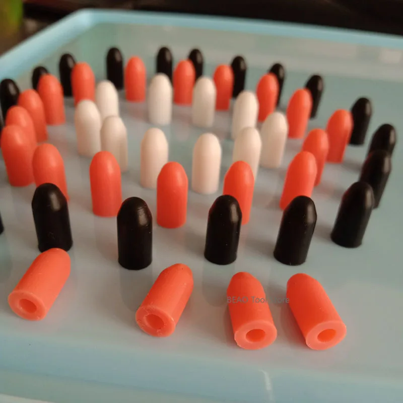 Capuchon de tête de Tube d'aiguille en Silicone Orange/blanc/noir, couvercle scellé anti-poussière et antibactérien