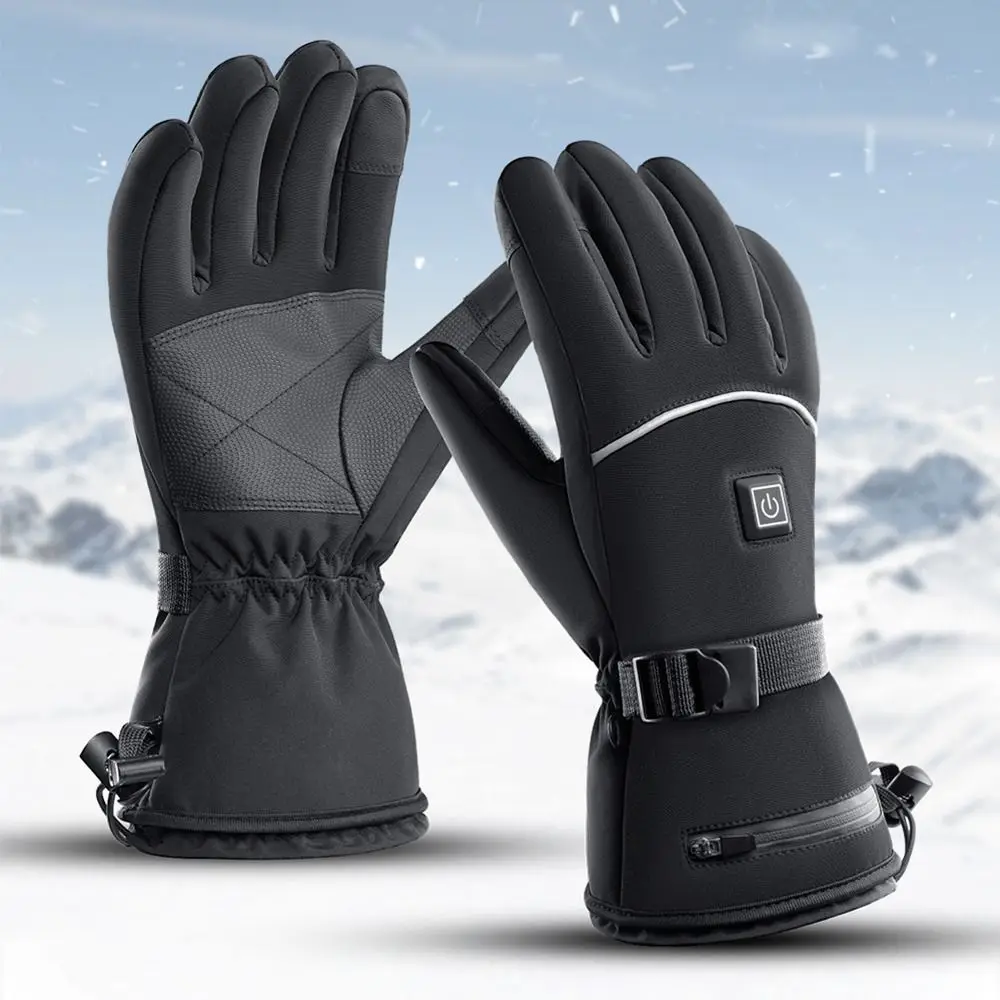 4000mAh Heated Gloves Rechargeable Battery Heated Heated Motorcycle Gloves Waterproof Warm Electric Ski Gloves