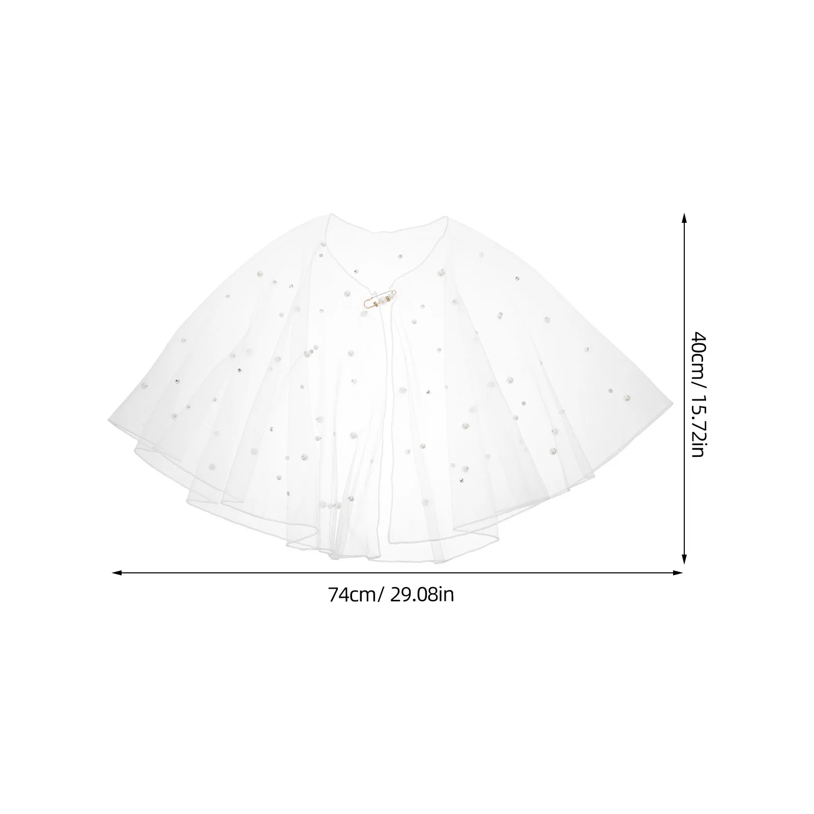 신부용 진주 라인스톤 웨딩 숄 튤 케이프 망토 우아한 신부 사진 촬영 공식 행사용 진주 케이프 숄