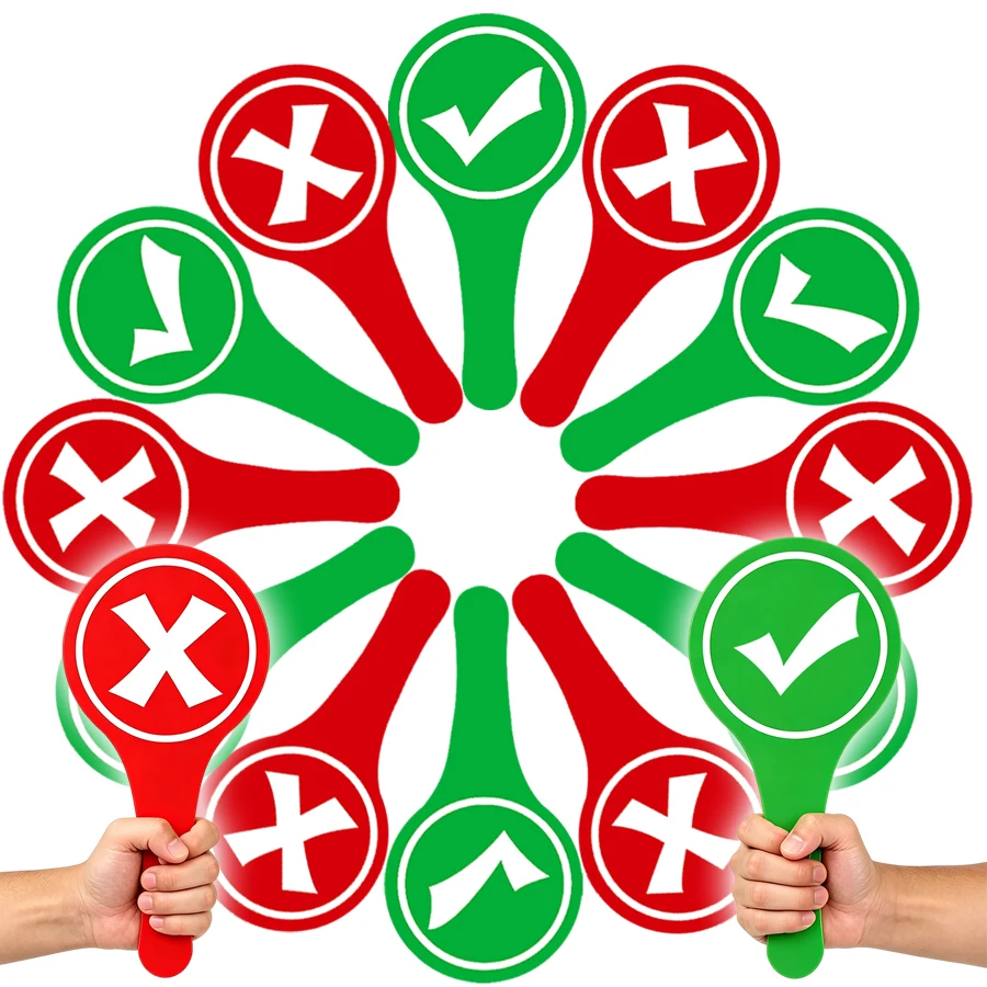 5/10 Stück doppelseitige „wahr oder falsch“-Paddel, 20 cm Papier-Kreuzzeichen für Handsignale, Abstimmungs- und Antwortpaddel für den Klassenzimmergebrauch