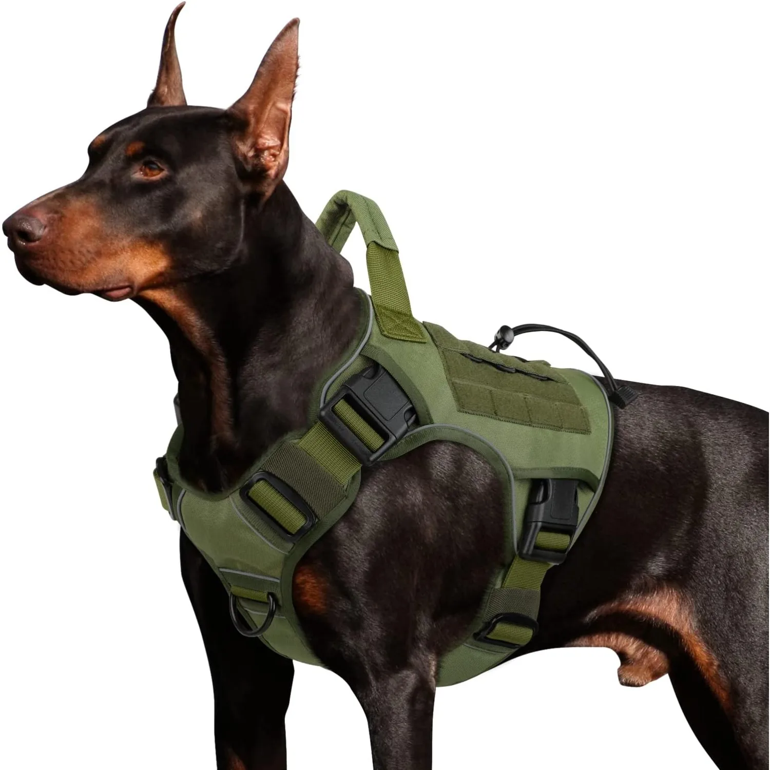 Heavy Duty No Pull Dog Harness for Large Dogs Reflective Tactical Vest with Handle Adjustable Military K9 Harness