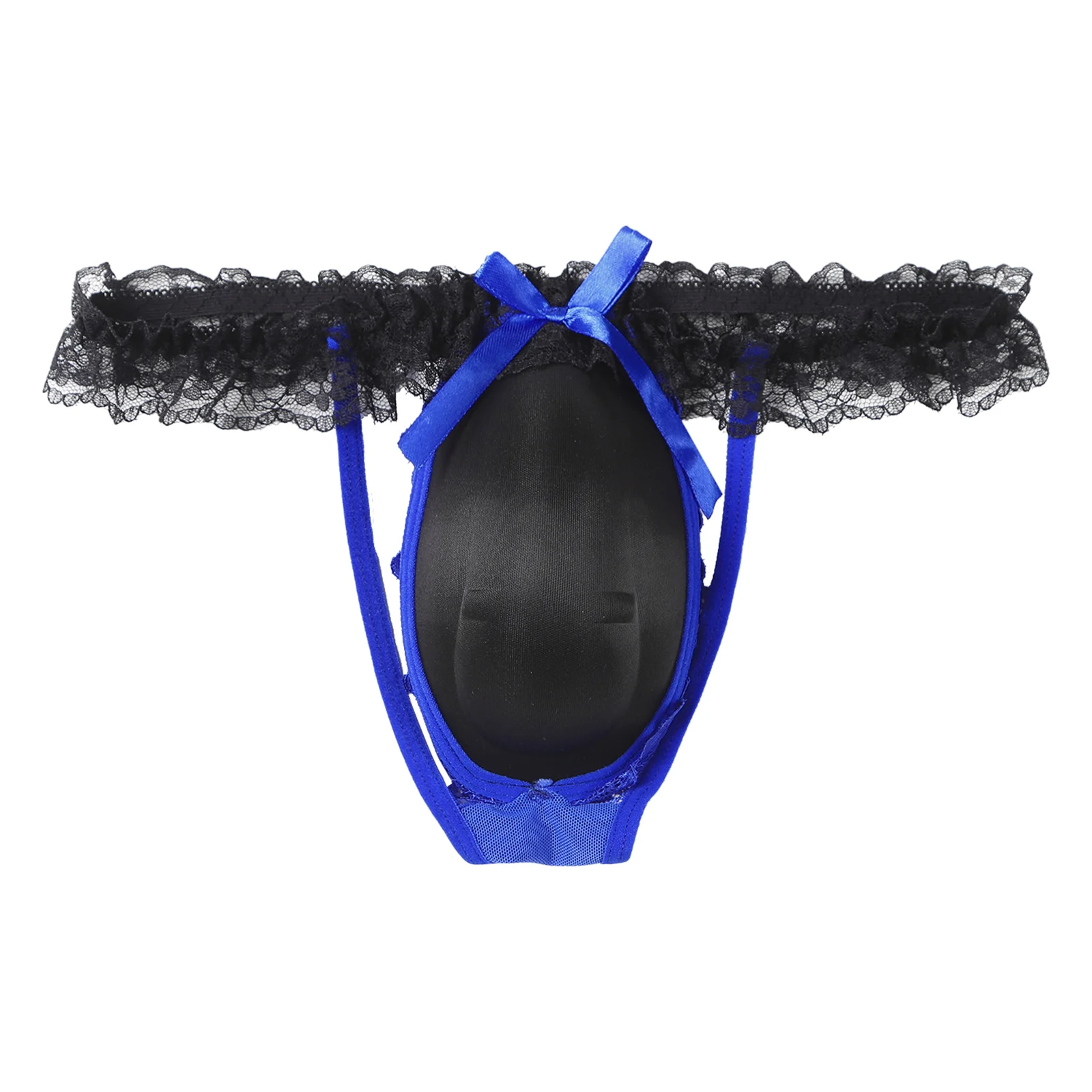 

Mens Lingerie Sissy Lace Thong Underwear 3D Bulge Pouch Butt Flaunting G-string Thong Briefs Panties Role Play Night Club Wear