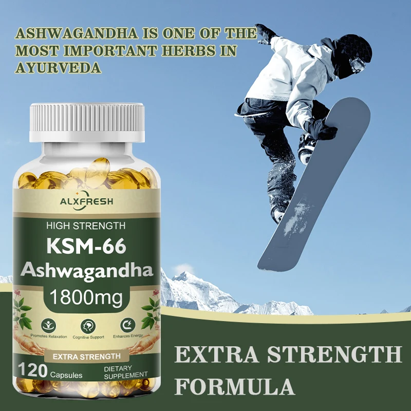 KSM-66 Natuurlijke Ashwagandha-Capsules Ashwagandha-Supplement | 1800Mg Voor Gezondheidsondersteuning-Plantaardig Veganistisch Glutenvrij