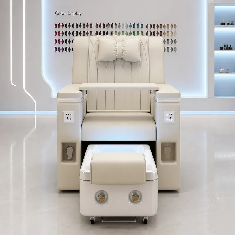 Electric Reclining Massage Chair for Nail Art Eyebrow Eyelash Foot Therapy and Bath Beauty Furniture Comfortable Sofa