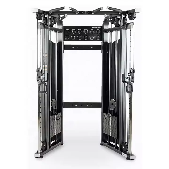 Multi Adjustable Gym Functional Trainer Rack Cable Crossover Strength Training Back Legs Exercise Adjustable Pulley System