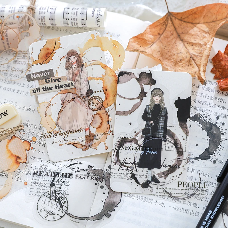 30 قطعة الألوان المائية الإبداعية لطخم الساخن ختم ملصقات خيمة اليد لتقوم بها بنفسك عصا تسميات سكرابوكينغ المواد غير المرغوب فيه مجلة لوازم