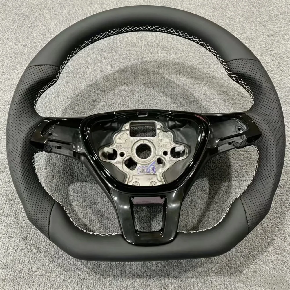 Volledig lederen autostuurwiel voor VW T6 Golf MK7 Crafter zonder schakelpookgaten, auto-accessoires