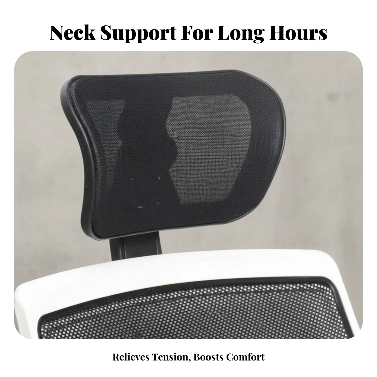 

Office Chair Headrest Attachment Ergonomic Design Clamp-on Headrest Height Adjustable Breathable Mesh for Students, Study Room