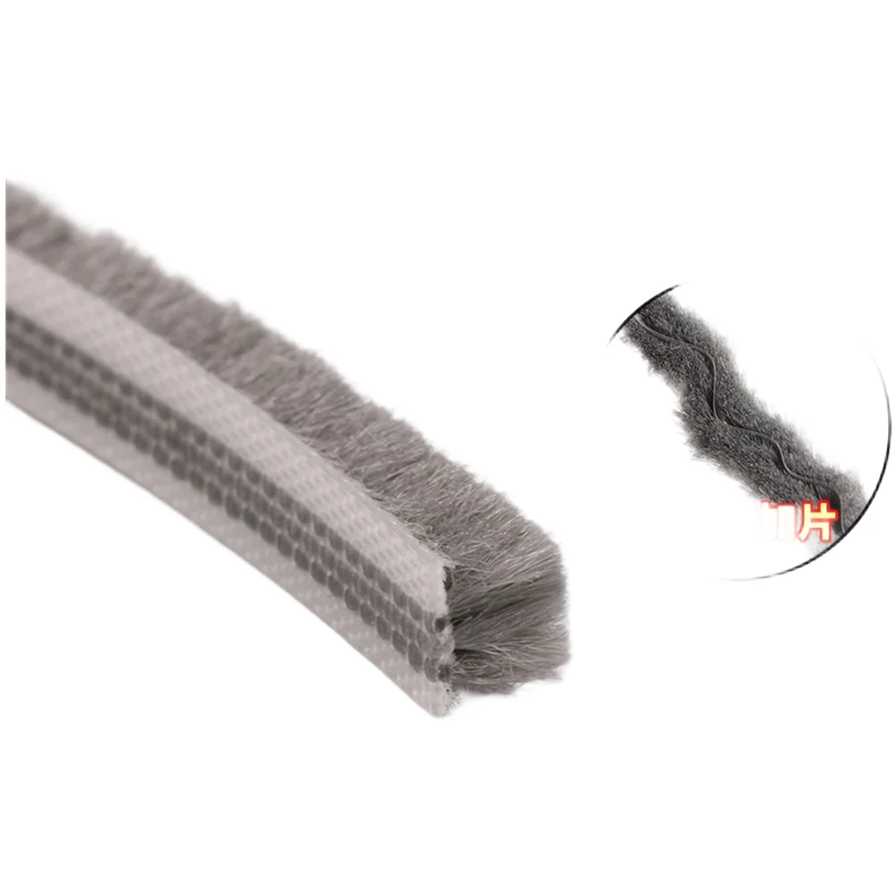 10M Clip On Wool Seal Strip Double-Layer Wafer Sealing Strip For Windows/Doors Double Layer Weatherproof For 1-10mm Window Gaps