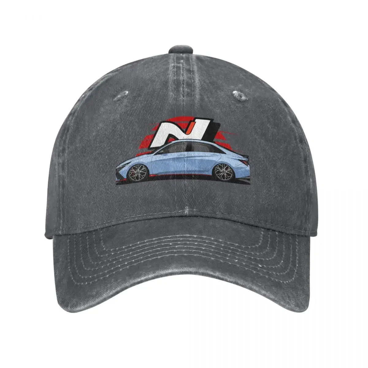 i30N Sedan/Elantra N Side View Baseball Cap Beach Outing Sunscreen Mens Tennis Women's