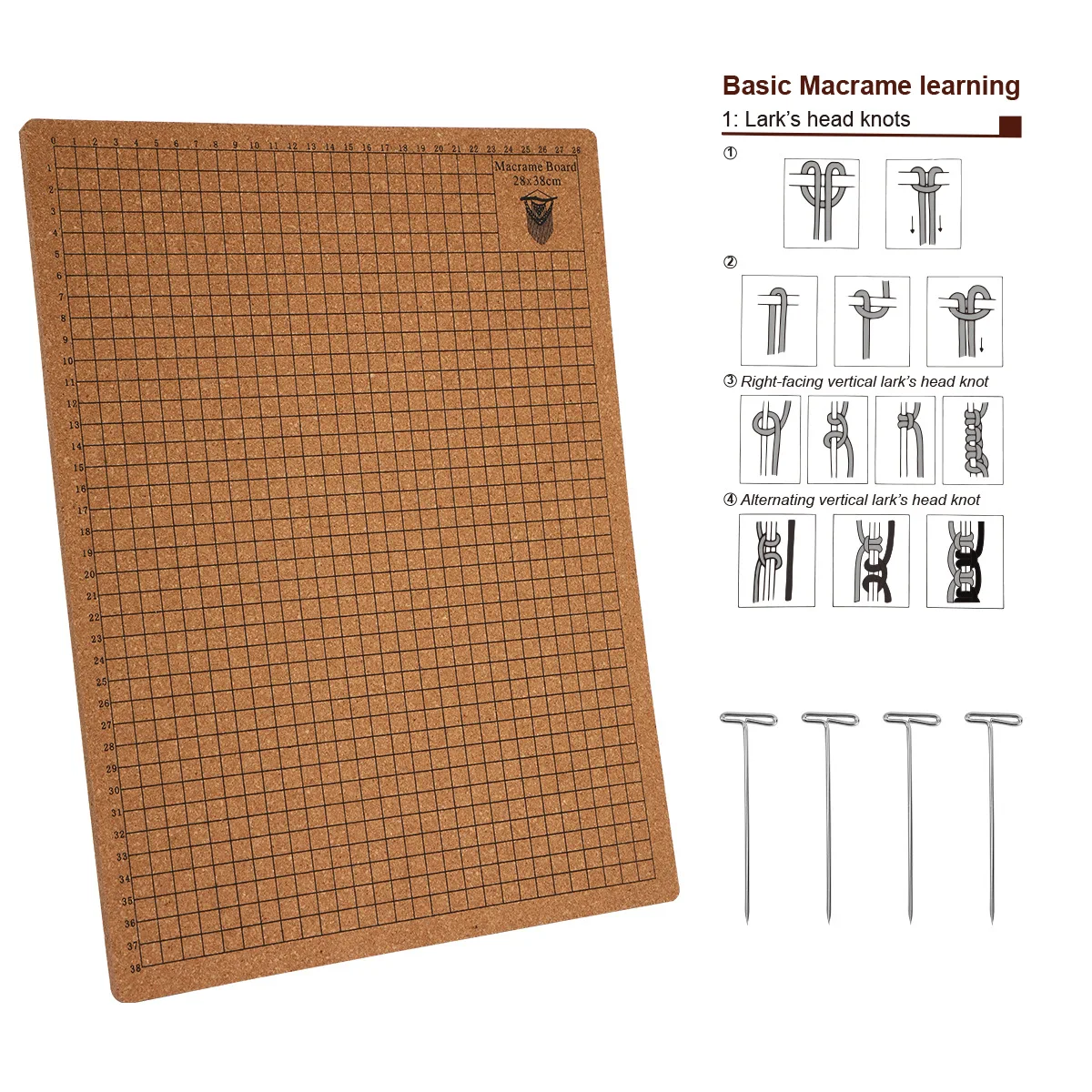Double Side Macrame Board Grided Cork Board 18X18cm/28X38cm For Bracelet Project Jewelry Making Hand Kniting Work DIY Craft view 5