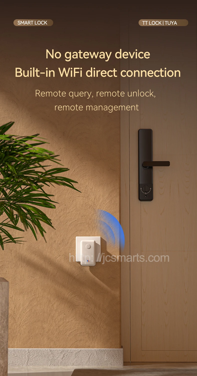 Neuankömmling Wifi Remote Ttlock App Keyless Security NFC-Karte Finger abdruck Passwort Digital Smart Locks mit 8 stücke Batterien betrieben – Detail 12
