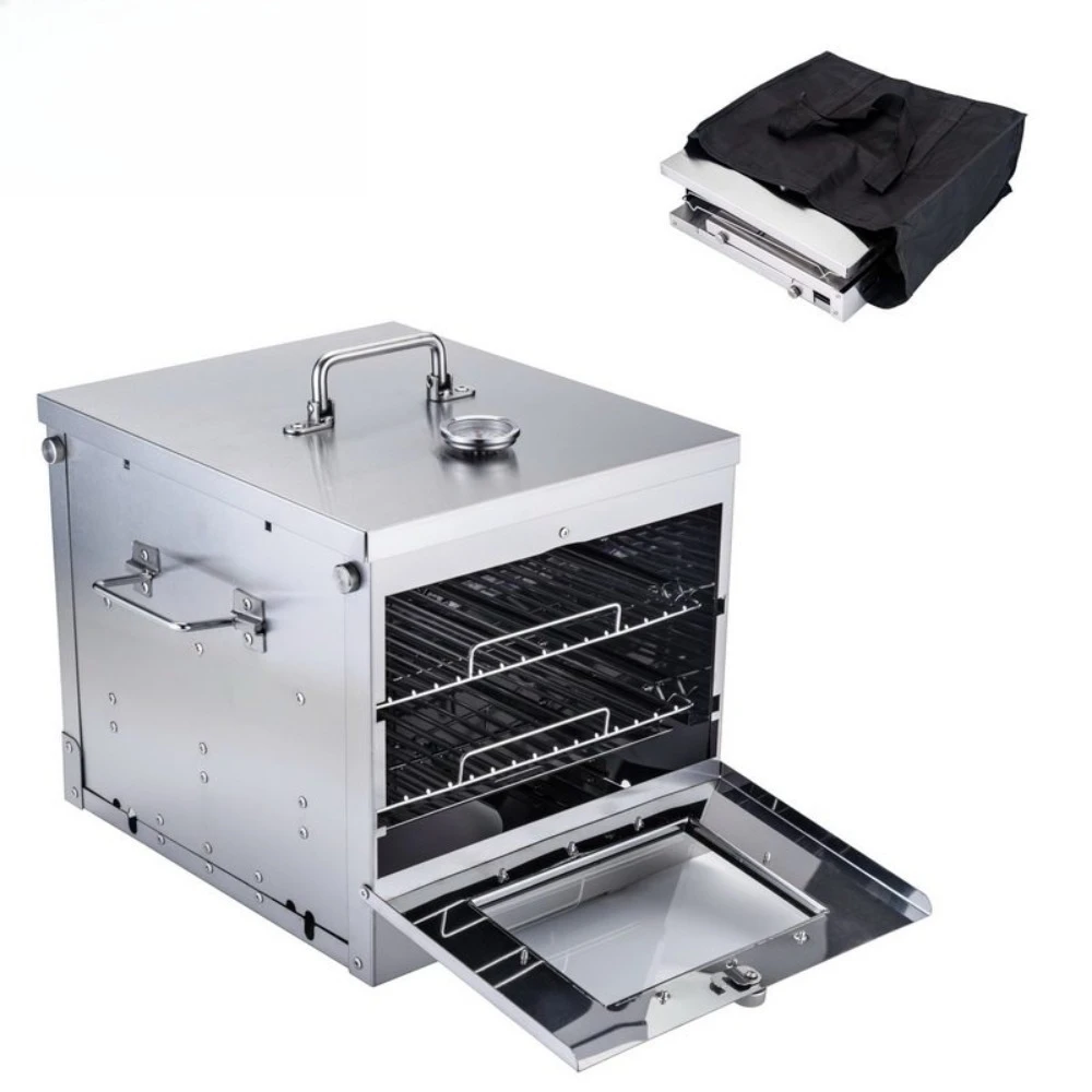 Outdoor camping home stove, cooking stainless steel visual full folding oven B72